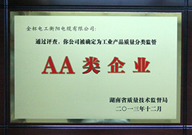 2013年工業(yè)產(chǎn)品質(zhì)量分類監(jiān)管AA類企業(yè).jpg